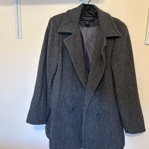 Wool Gray Double-Breasted Coat